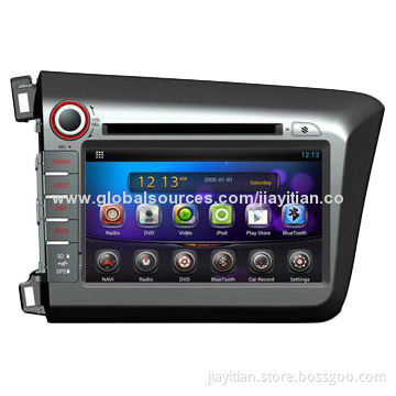 Two DIN In-dash Car DVD Players GPS Navigation for Honda Civic 2012, Supports BT/GPS/iPod/Wi-Fi/3G